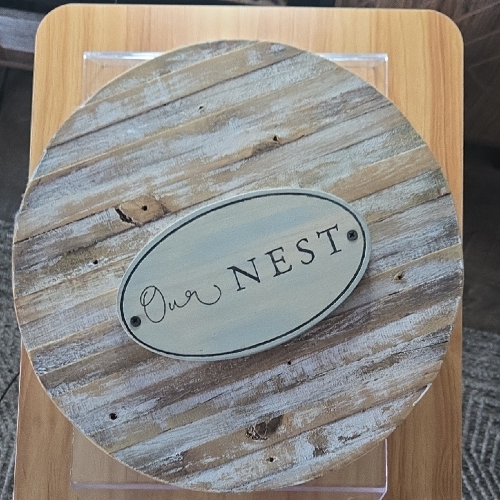 Rustic 'Our Nest' Wooden Wall Plaque